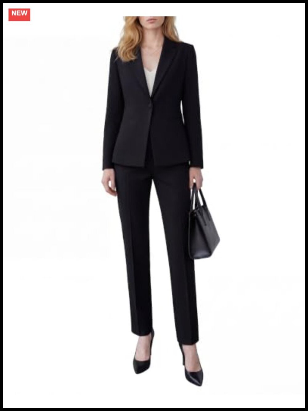 Women's 2-Piece Wrinkle-Free Business Pantsuit Set with Blazer